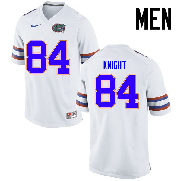 Florida Gators Men #84 Camrin Knight College Football Jersey White